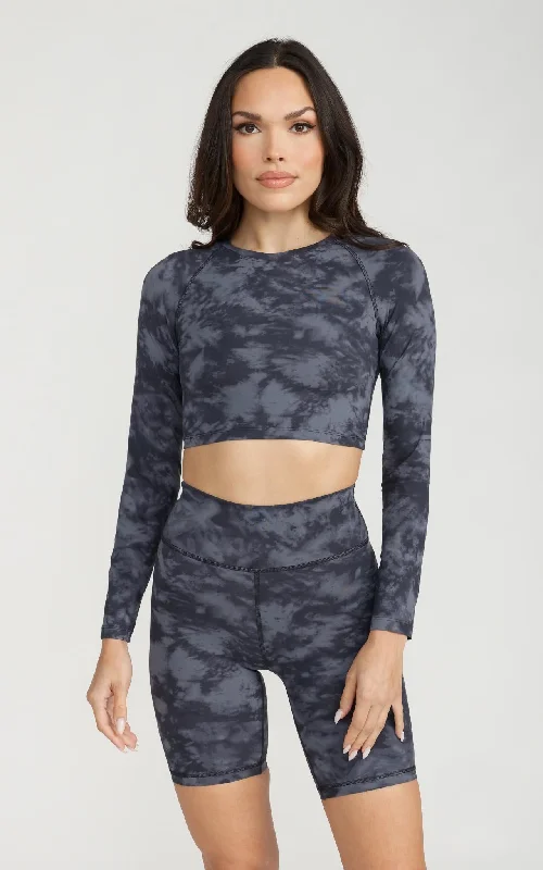 Relaxed Style Long Sleeve Desire Crop in Tie Dye