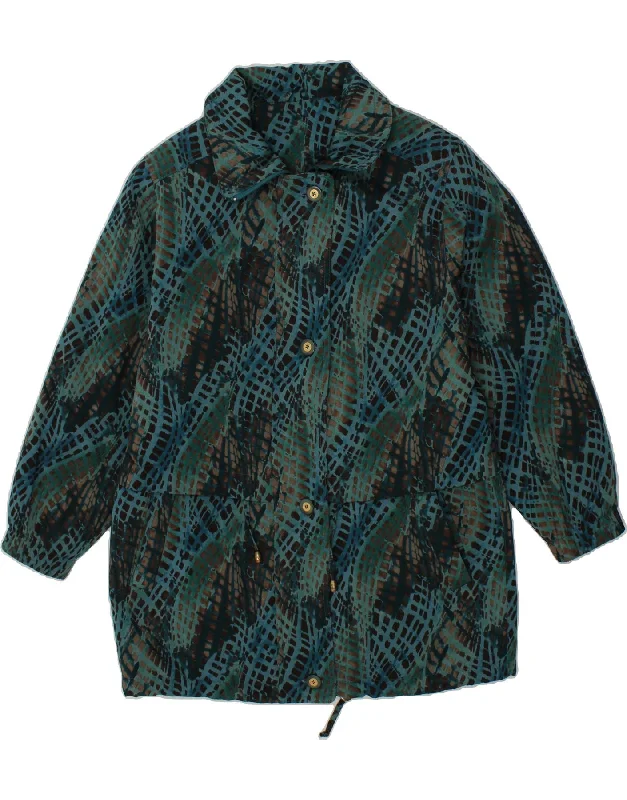 Women's Clothing Apparel Sets VINTAGE Womens Abstract Pattern Windbreaker Coat UK 16 Large Blue