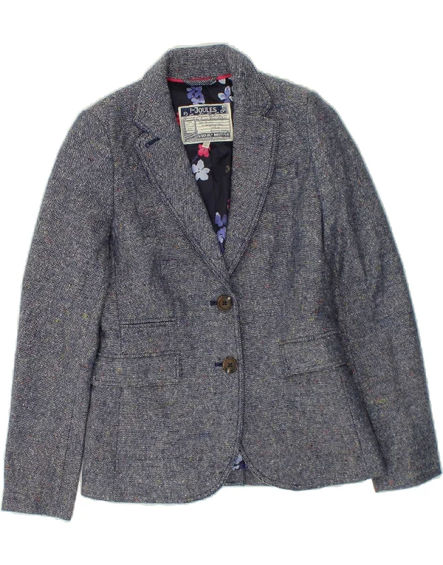 Classic Clothes For Women JOULES Womens 2 Button Blazer Jacket UK 8 Small Navy Blue Flecked Wool