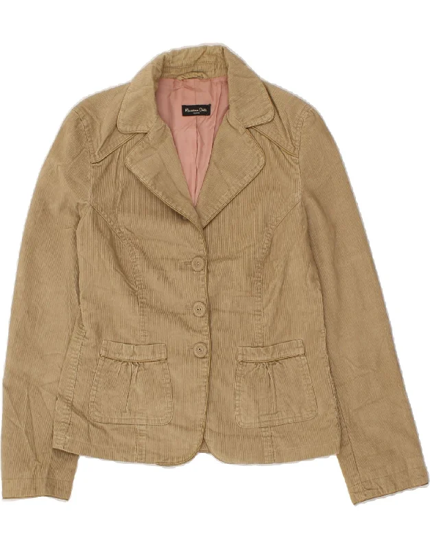 Fashionable Dresses for Women MASSIMO DUTTI Womens 3 Button Blazer Jacket EU 40 Medium Beige Cotton