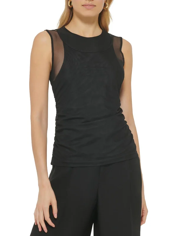 Chic Trend Collection Womens Mesh Crewneck Blouse