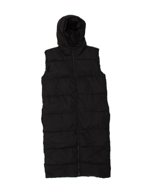 Comfortable Women's Attire BRAVE SOUL Womens Hooded Sleeveless Padded Coat UK 10 Small Black