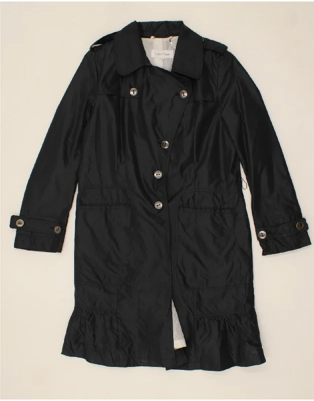 Women's Versatile Apparel CALVIN KLEIN Womens Trench Coat UK 16 Large Navy Blue