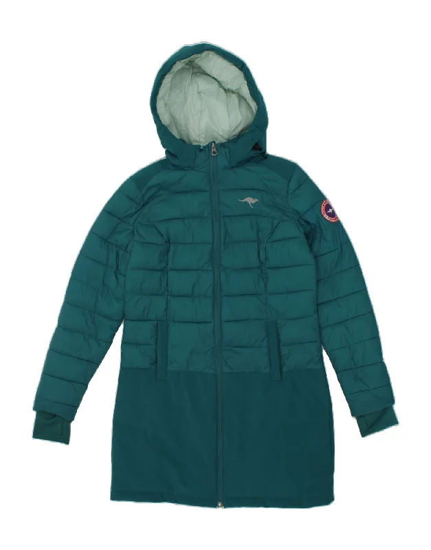 Women's Wedding Apparel KANGAROOS Womens Hooded Padded Coat UK 12 Medium Turquoise Polyester Women's Wedding Apparel KANGAROOS Womens Hooded Padded Coat UK 12 Medium Turquoise Polyester