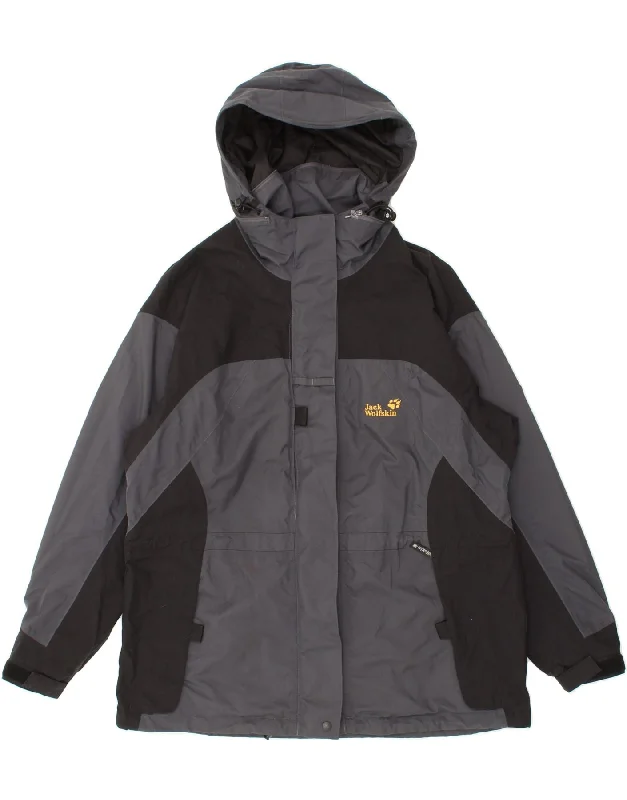 Women's Sporty Chic Clothes JACK WOLFSKIN Womens Oversized Hooded Rain Jacket UK 16 Large Grey Women's Sporty Chic Clothes JACK WOLFSKIN Womens Oversized Hooded Rain Jacket UK 16 Large Grey
