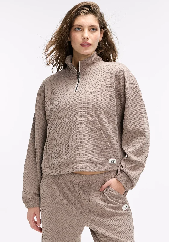 Timeless Elegance Sale Waffle Mock Neck ¼ Zip
