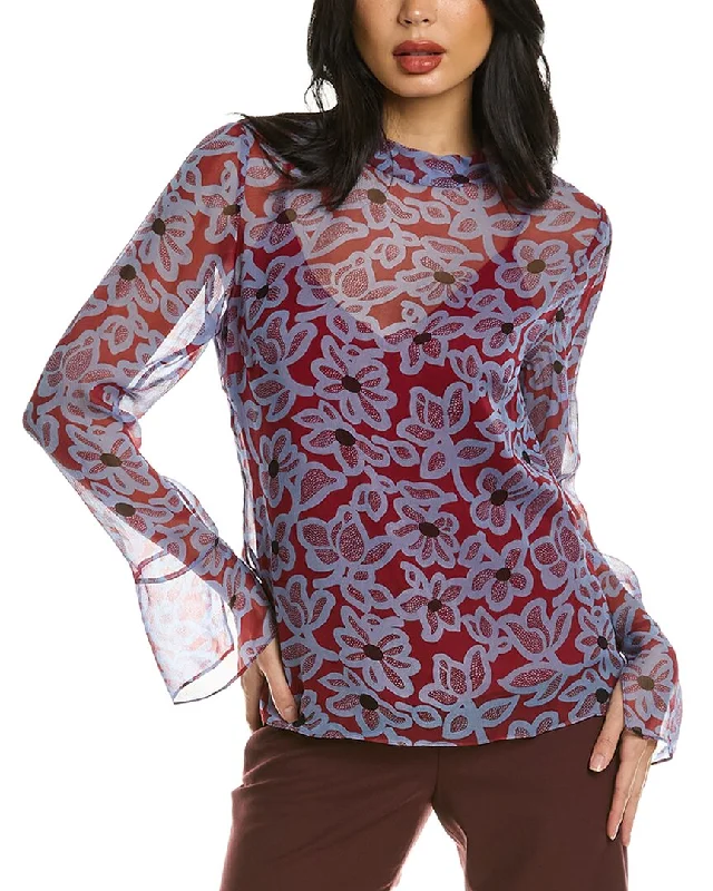 Shop Now For Exclusive Discounts Rebecca Taylor Vera Fleur Mock Neck Blouse