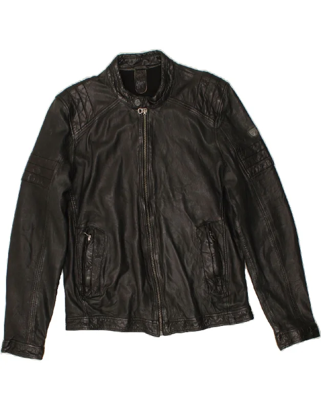 Casual Fashion for Women GIPSY Womens Leather Jacket UK 18 XL Black Leather