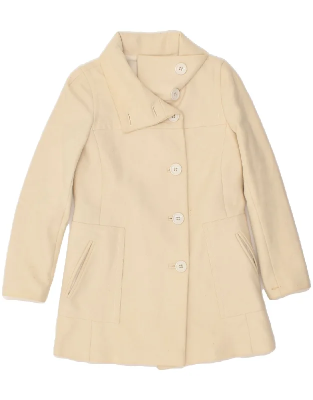 Women's High-Fashion Clothes PINKO Womens Overcoat UK 8 Small Beige Wool