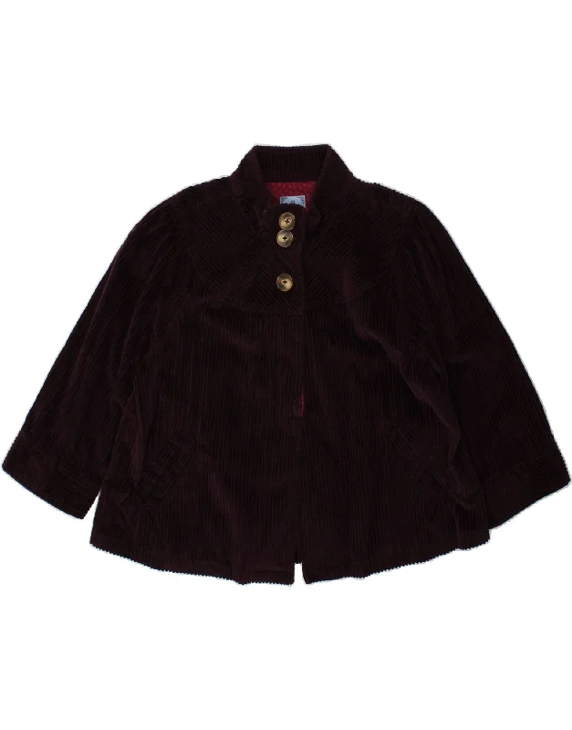 Seasonal Sale IZOD Womens 3/4 Sleeve Corduroy Jacket UK 18 XL Purple Cotton