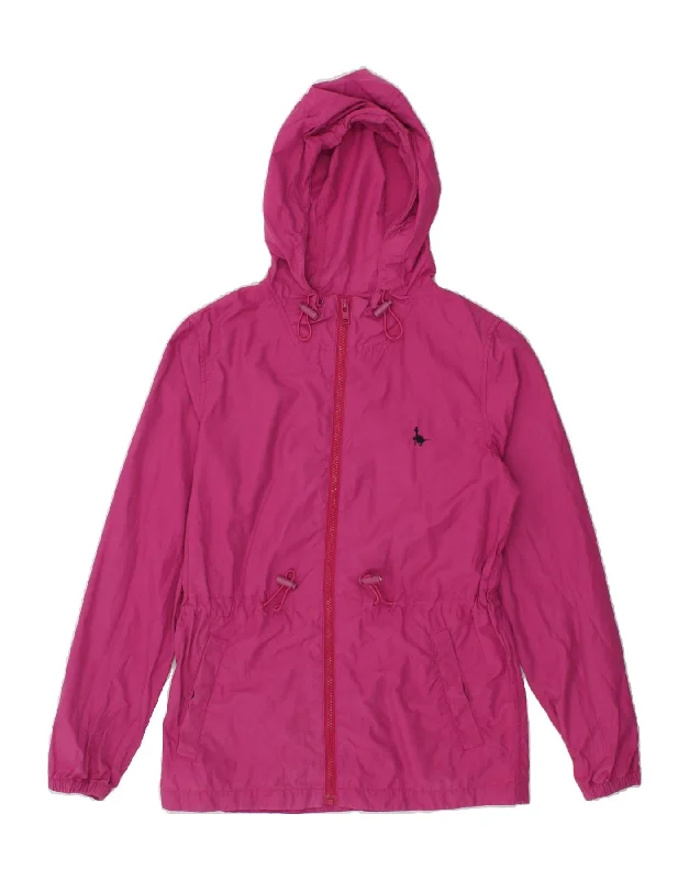Affordable Women's Apparel JACK WILLS Womens Hooded Rain Jacket UK 8 Small Pink Cotton