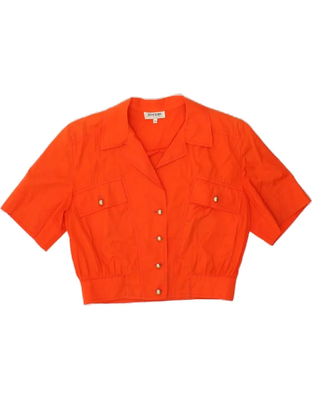 Women's Clothing Sets INCOM Womens Carol Crop Short Sleeve Bomber Jacket IT 44 Medium Orange
