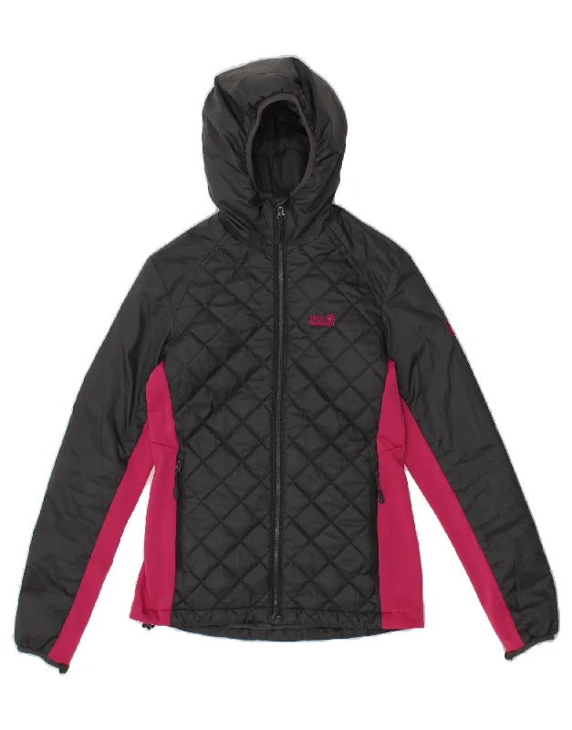 Stylish Clothes For Women JACK WOLFSKIN Womens Hooded Padded Jacket UK 6 XS Black Colourblock Stylish Clothes For Women JACK WOLFSKIN Womens Hooded Padded Jacket UK 6 XS Black Colourblock