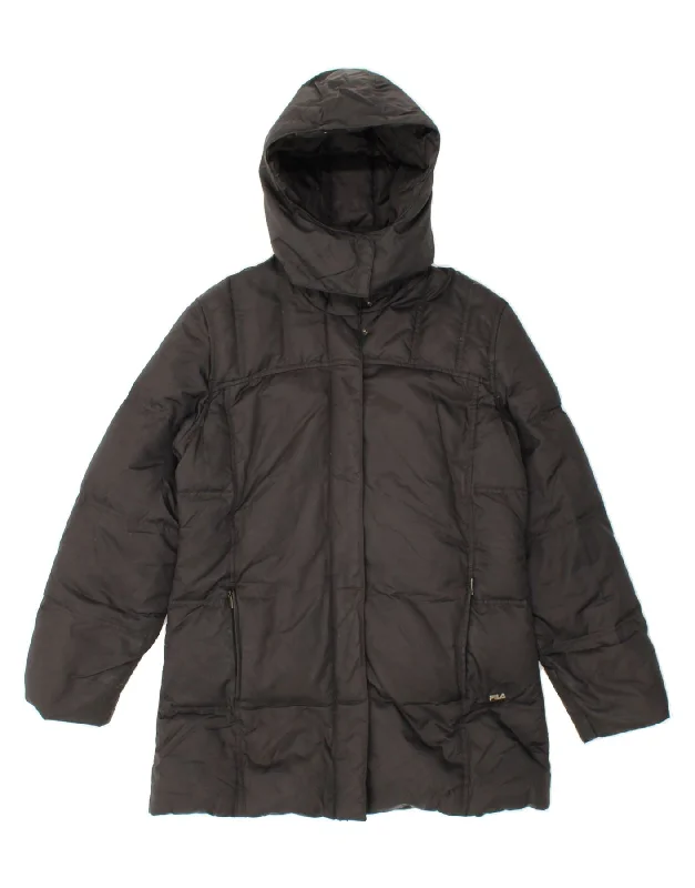 Vintage Clothing For Women FILA Womens Hooded Padded Jacket IT 44 Medium Black Polyamide Vintage Clothing For Women FILA Womens Hooded Padded Jacket IT 44 Medium Black Polyamide