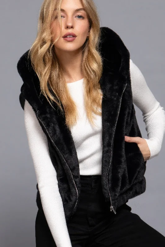 Big Savings Hoodie Faux Fur Vest