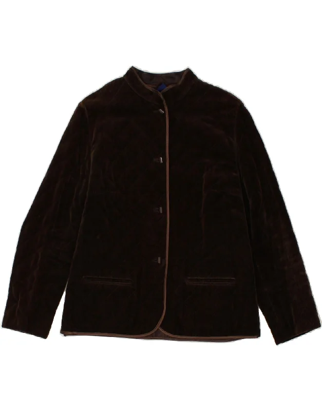 Classic Clothes For Women MADELEINE Womens Quilted Jacket IT 42 Medium Brown Cotton