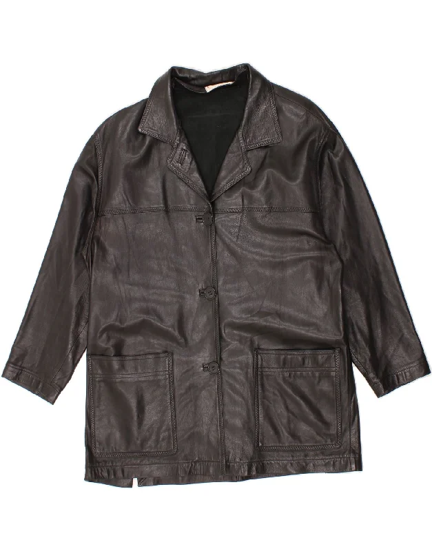 Extreme Clearance Deals VINTAGE Womens Leather Jacket IT 42 Medium Black