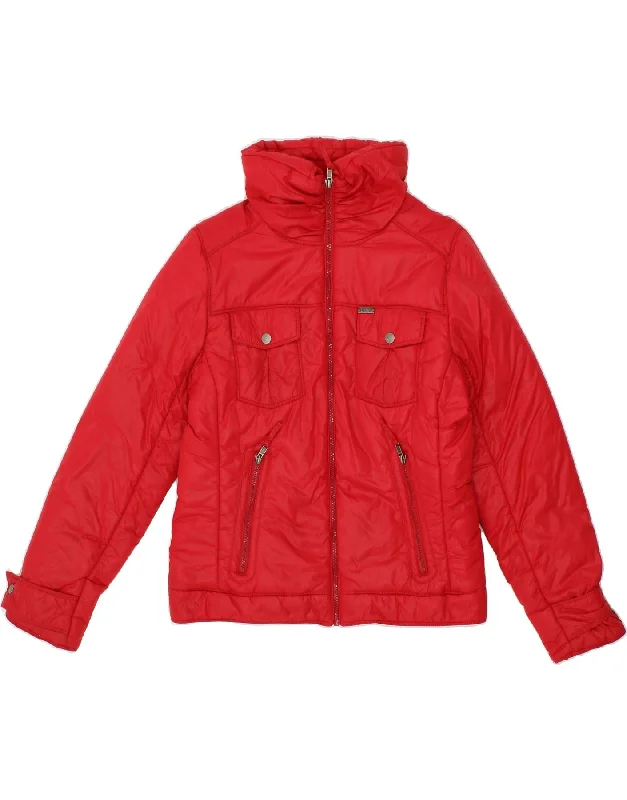 Flash Sale Online LEE Womens Padded Jacket UK 14 Large Red Polyester