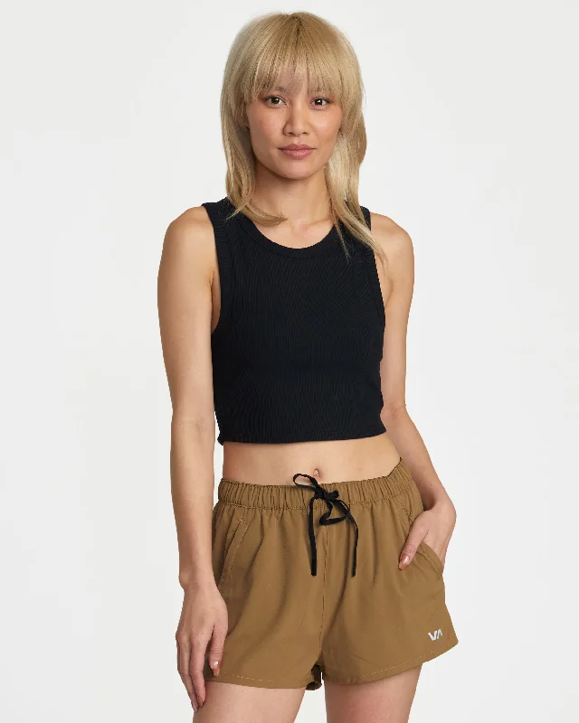 Weekend Rush – Discounts On Bestsellers VA Cut Out Cropped Tank Top - Black