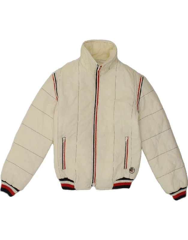 Casual Fashion for Women VINTAGE Womens Bomber Jacket UK 14 Large Off White Polyacrylic Casual Fashion for Women VINTAGE Womens Bomber Jacket UK 14 Large Off White Polyacrylic