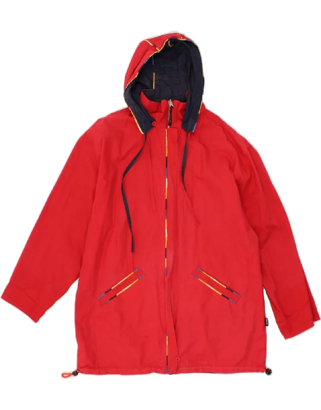 Feminine Dresses for Women in Bold Prints HIMALAYA Womens Oversized Hooded Reversible Jacket UK 14 Medium Red Cotton