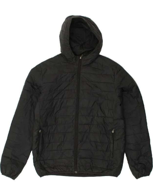 Unique Women's Fashion Pieces QUIKSILVER Womens Hooded Padded Jacket UK 16 XL Black Polyester