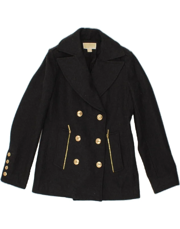 Affordable Women's Clothing Online MICHAEL KORS Womens Pea Coat US 8 Medium Grey Wool