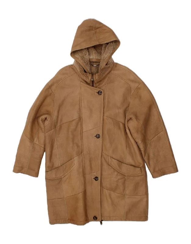 Best Online Women's Boutiques CHRIST Womens Hooded Leather Coat EU 44 XL Brown Leather Best Online Women's Boutiques CHRIST Womens Hooded Leather Coat EU 44 XL Brown Leather