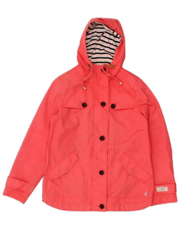 Casual Wear JOULES Womens Hooded Waterproof Jacket UK 8 Small  Pink Cotton