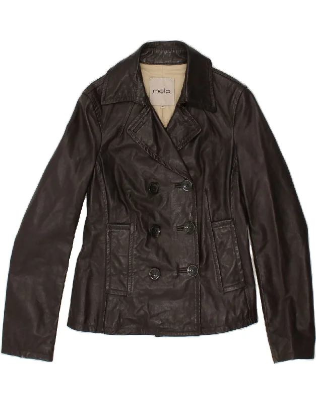 Fashionable Women's Outfit MALO Womens Leather Jacket IT 42 Medium Brown Leather