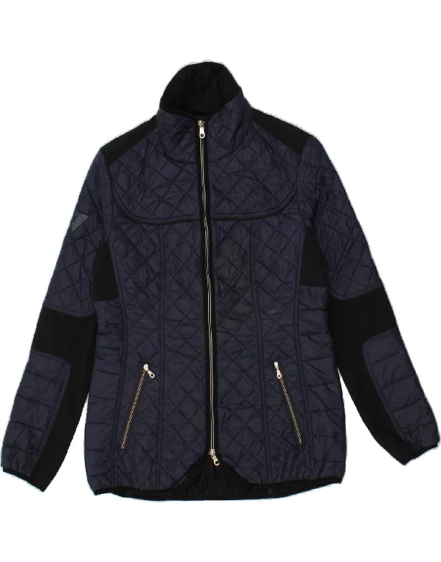 Casual Clothes For Women MUSTO Womens Quilted Jacket UK 14 Medium  Navy Blue Colourblock