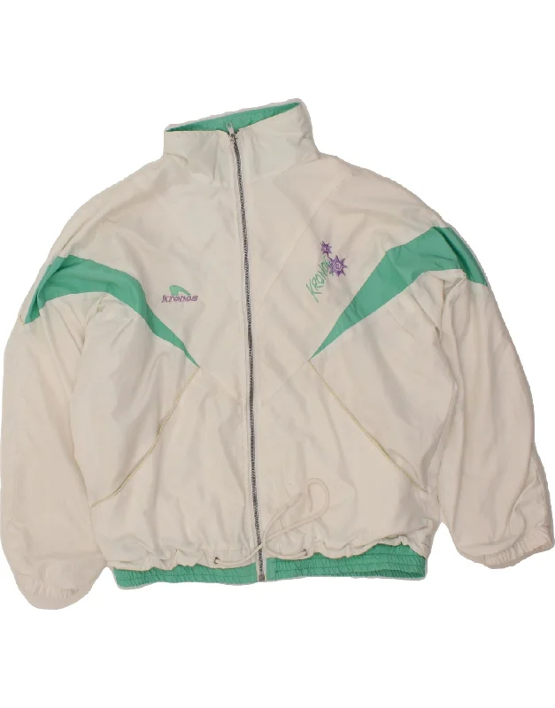 Women's Work Outfit For The Office KRONOS Womens Graphic Bomber Jacket UK 16 Large White Colourblock Women's Work Outfit For The Office KRONOS Womens Graphic Bomber Jacket UK 16 Large White Colourblock
