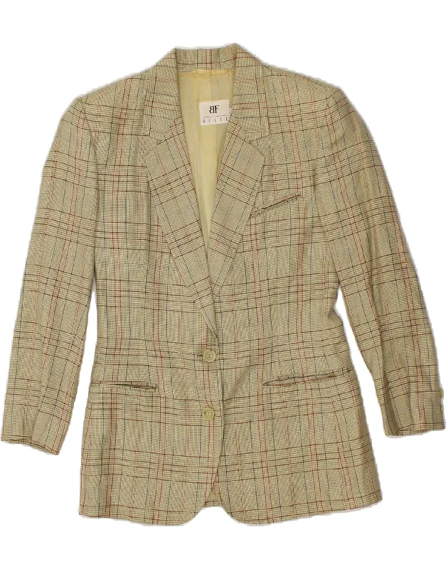 Online Boutique Clothing BELFE Womens 2 Button Blazer Jacket IT 42 Medium Beige Check Online Boutique Clothing BELFE Womens 2 Button Blazer Jacket IT 42 Medium Beige Check