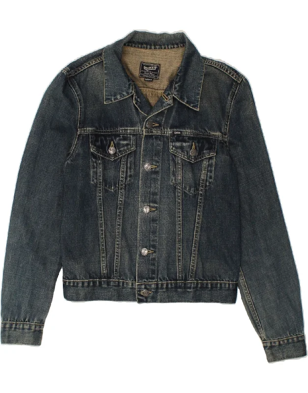Clothing Sale GAS Womens Denim Jacket UK 14 Medium Blue Cotton