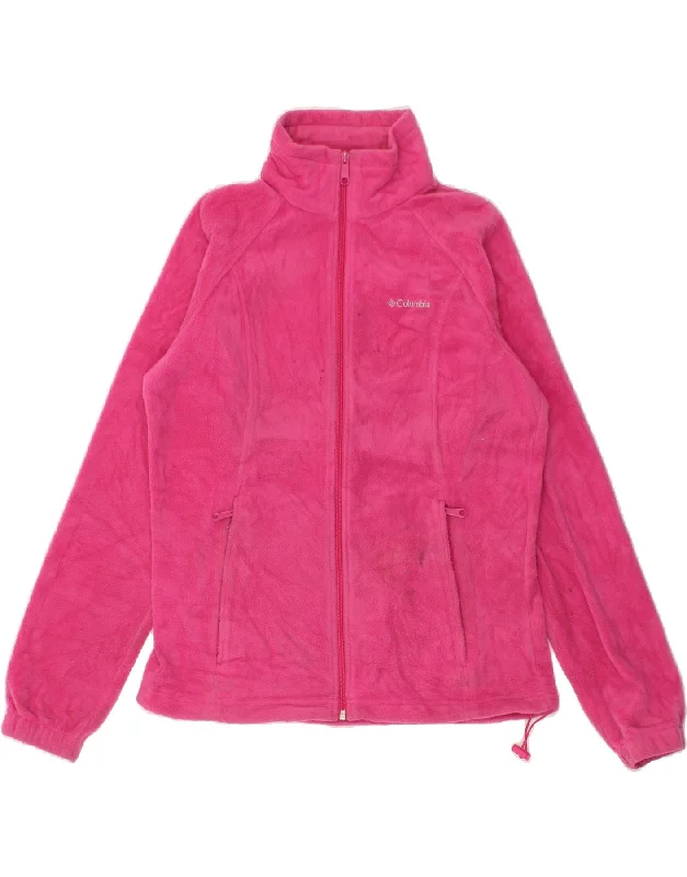 Affordable Women's Clothing COLUMBIA Womens Fleece Jacket UK 14 Medium Pink Polyester