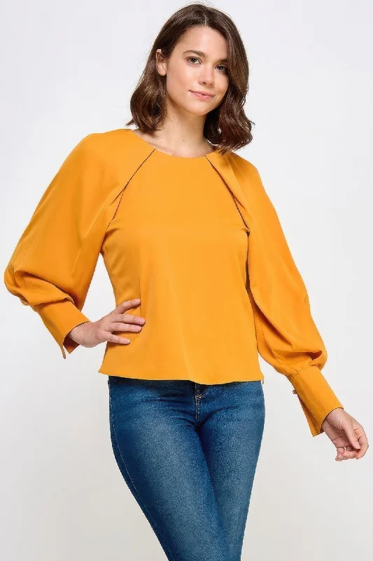 Don't Miss These Must-Have Offers Raglan Long Sleeve Top With Back Neck Tie