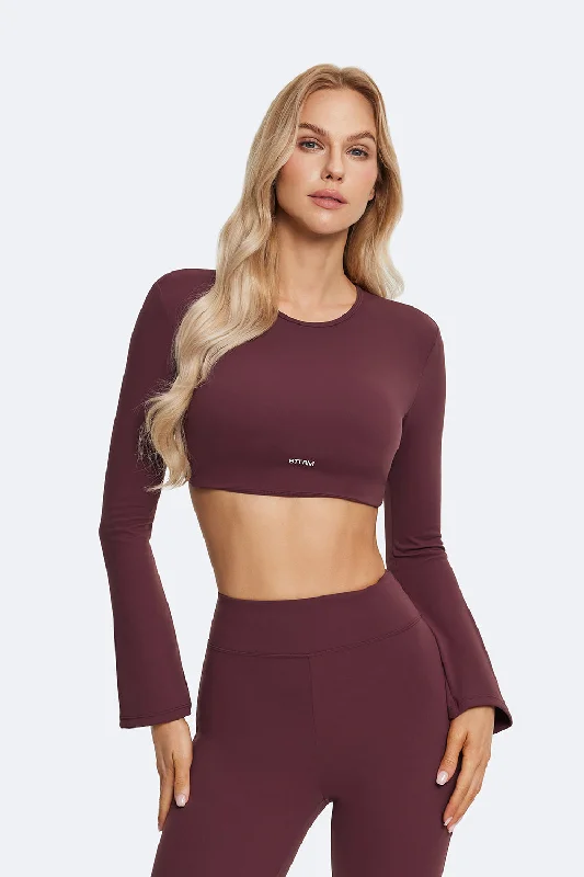 Massive Savings On New Arrivals Backless Full-Sleeve Crop Top