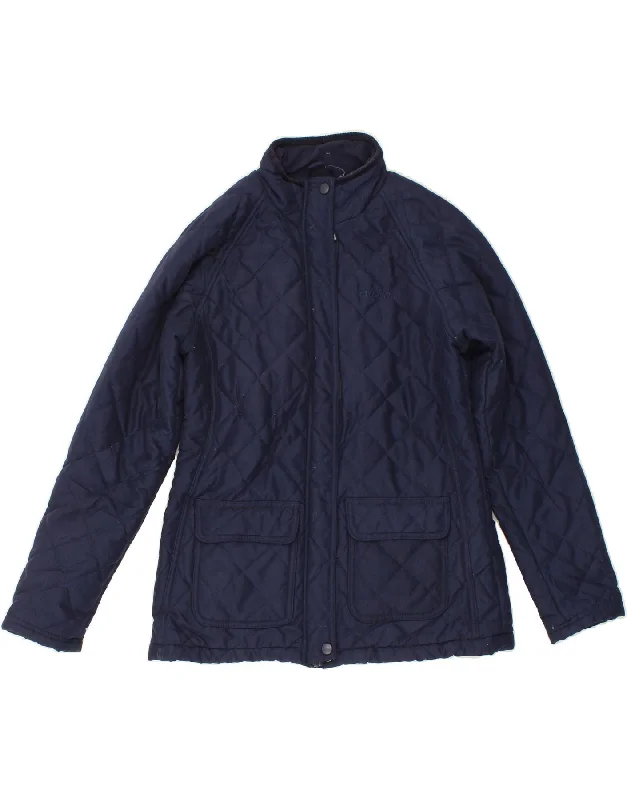 Women's Athletic Clothes MOUNTAIN WAREHOUSE Womens Quilted Jacket UK 10 Small  Navy Blue Polyester
