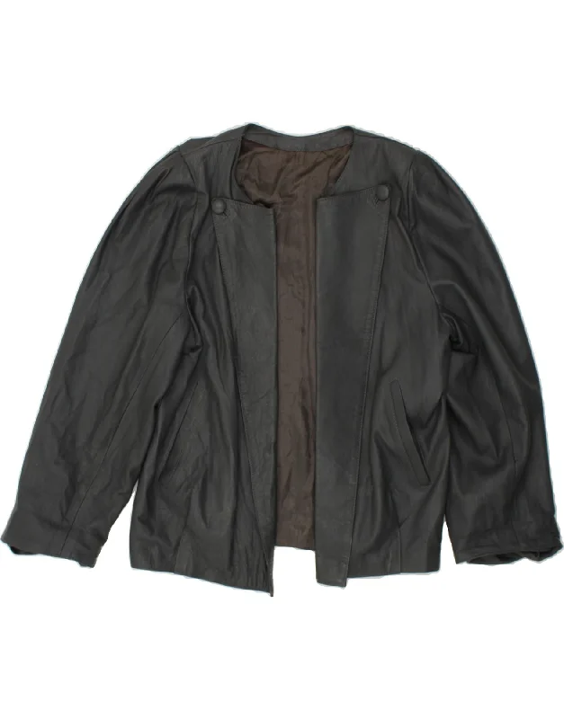 Feminine Dresses for Women in Bold Prints VINTAGE Womens Leather Jacket IT 42 Medium Grey Leather
