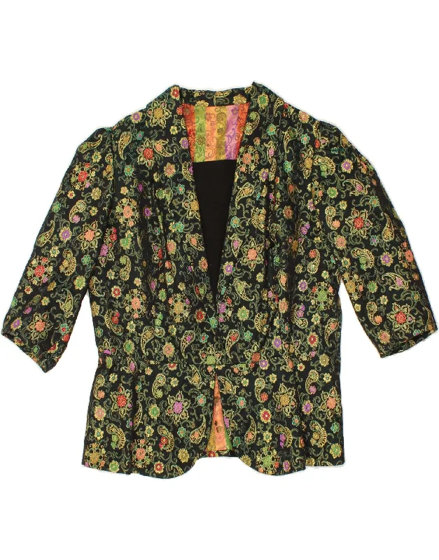 Women's High-Fashion Clothes VINTAGE Womens Short Sleeve Blazer Jacket UK 16 Large Green Paisley Women's High-Fashion Clothes VINTAGE Womens Short Sleeve Blazer Jacket UK 16 Large Green Paisley