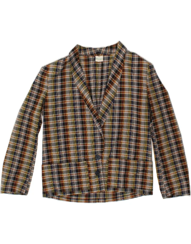 Women's Holiday Clothes BENETTON Womens 2 Button Blazer Jacket IT 46 Large Multicoloured Check Women's Holiday Clothes BENETTON Womens 2 Button Blazer Jacket IT 46 Large Multicoloured Check