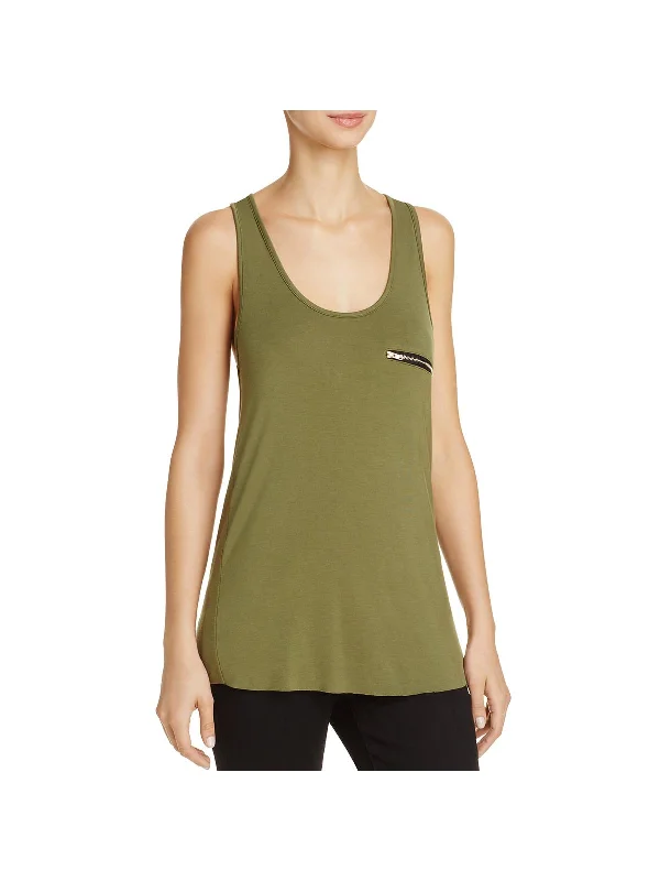 Affordable Trendy Fashion Womens Woven Zipper Tank Top