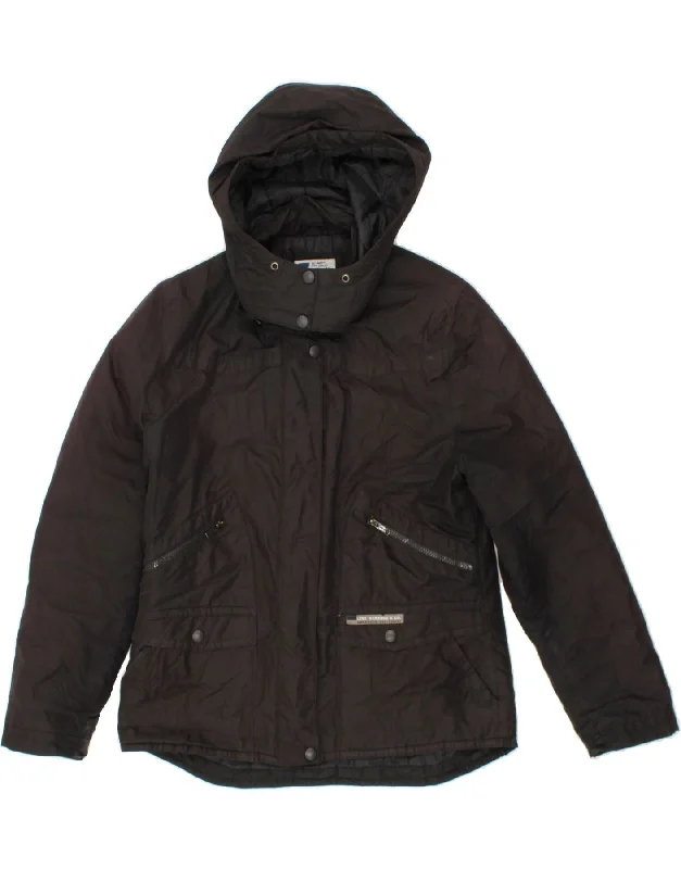 Clothing Sale LEVI'S Womens Hooded Windbreaker Jacket UK 14 Large Black Polyester