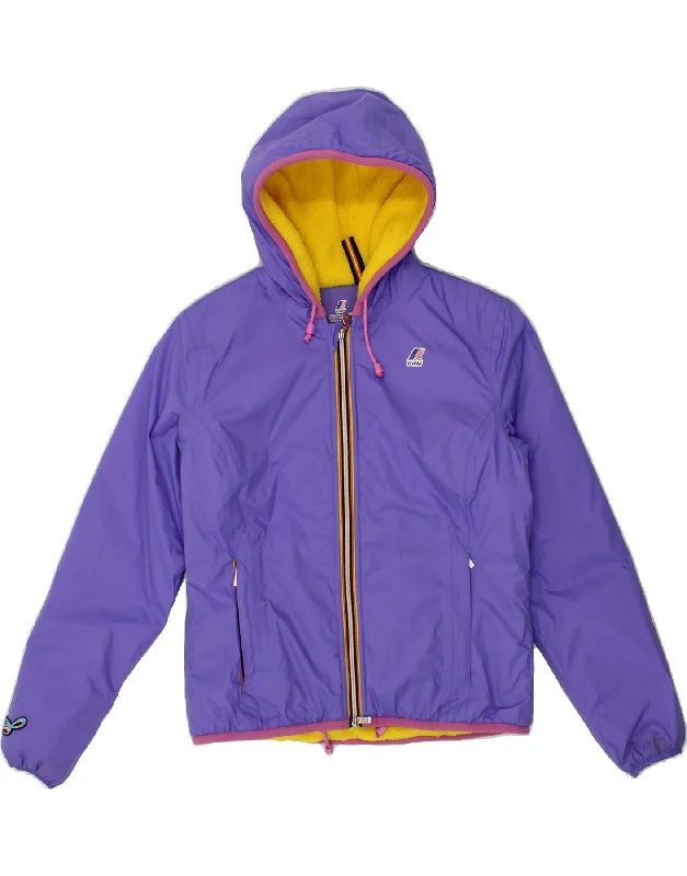 Trendy Online Boutiques K-WAY Womens Hooded Rain Jacket US 6 Medium Purple Polyamide