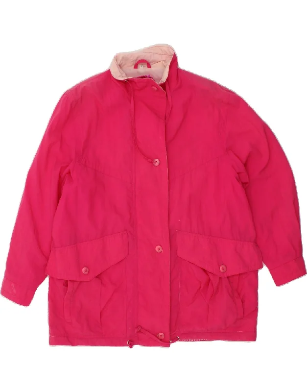 Women's Transitional Attire VINTAGE Womens Windbreaker Jacket EU 42 Large Pink Polyester