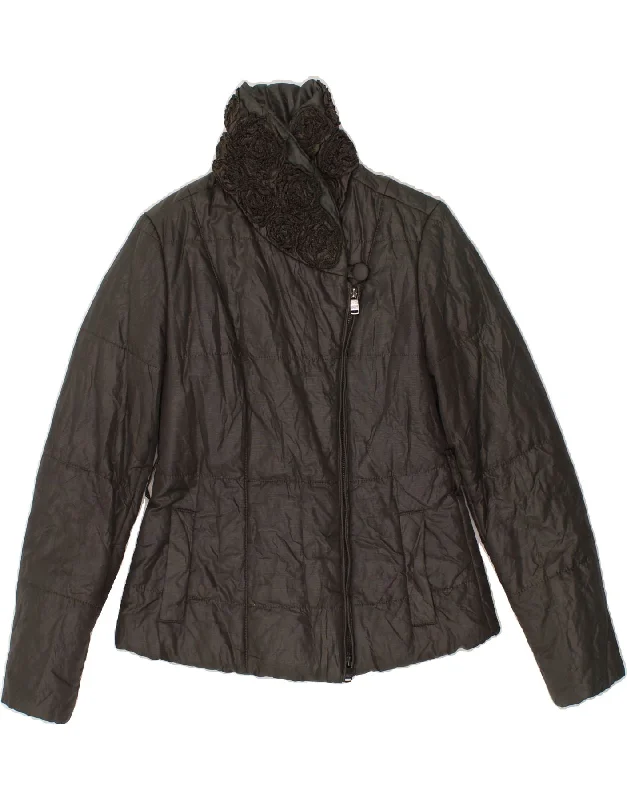 Timeless Classics ARMANI COLLEZIONI Womens Padded Jacket IT 40 Small Grey Polyamide