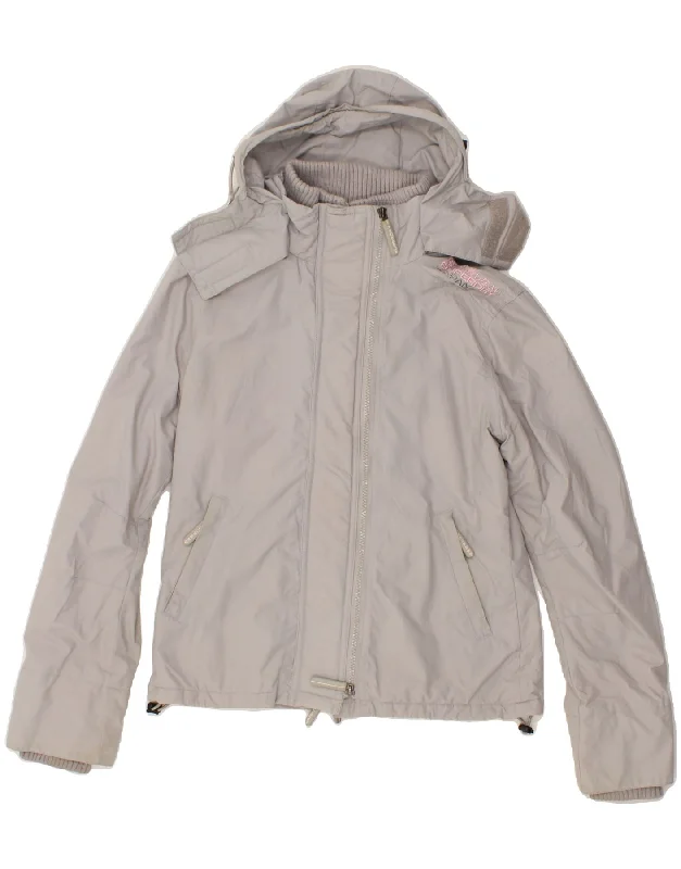 Flash Sale Or Flash Sales SUPERDRY Womens Hooded Windbreaker Jacket UK 14 Medium Grey Nylon Flash Sale Or Flash Sales SUPERDRY Womens Hooded Windbreaker Jacket UK 14 Medium Grey Nylon