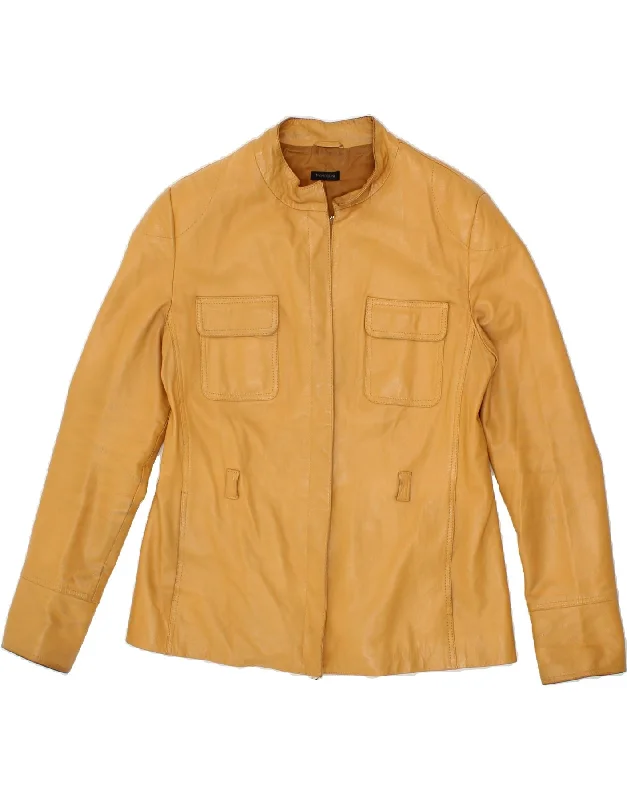 Trendy Online Boutiques VINTAGE Womens Leather Jacket IT 48 XL Yellow Leather