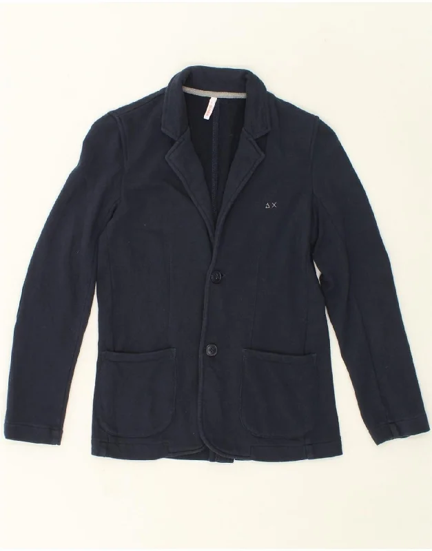 Women's Cozy Winter Attire SUN68 Womens 2 Button Blazer Jacket UK 10 Small Navy Blue Cotton Women's Cozy Winter Attire SUN68 Womens 2 Button Blazer Jacket UK 10 Small Navy Blue Cotton