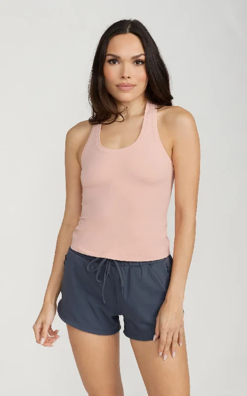 Classy Style Discounts Y-Back Tank in Rose Tan